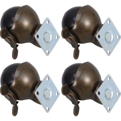 Lot de 4 Roulettes Pivotantes Noires Frein en Pp pour Meubles de Bureau et Chaises, Roulettes Sûres et Fluides Adaptées à Usage Industriel et Domestique (1/5)