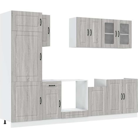 Maison Exclusive - Mueble cocina Kalmar sonoma gris 8 pzas madera