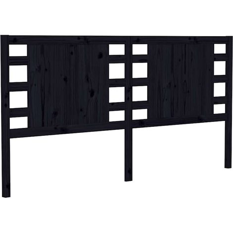 Maison Exclusive - Cabecero madera maciza de pino negro 126x4x100 (1/5)