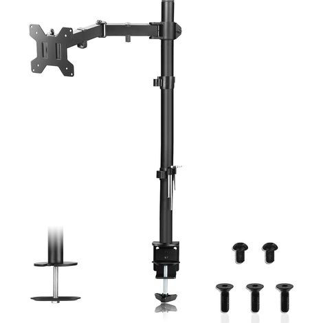 Support Ecran PC pour Écran LCD/LED 13-32 Pouces, Bras pour Moniteurs d'ordinateur avec Poteau de 80 cm, Hauteur Réglable Inclinaison et Pivotant Rotation VESA 75/100 mm jusqu'à 10kg (MD6821) (1/5)