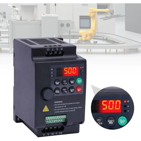 Senderpick – Convertisseur de fréquence 2.2kW monophasé à triphasé – Tension de sortie 220V – Courant 10A – Protection 8 voies - VSD 3 HP (1/5)
