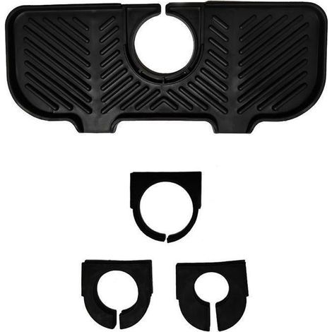 Porte-savon et éponges pour robinet de cuisine, organisateur de panier d'évier noir (1/5)
