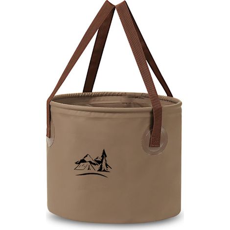 Grand seau-évier pliable avec poignée, réservoir d'eau portable de 20 litres (marron)-AquaForge (1/4)