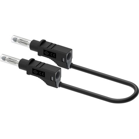 Electro PJP 2210/600V-CD1-50N Messleitung Bananenstecker 4 mm 50 cm Schwarz 1 St. (1/3)