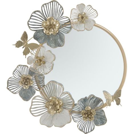 Specchio da parete Amy con cornice in ferro e MDF multicolor