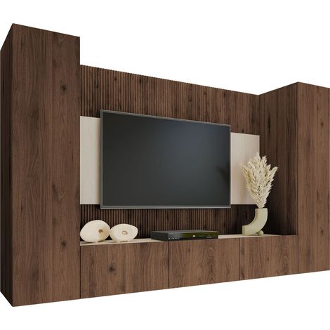 Conjunto de salón Comfivo Salix V, Nogal + Travertino claro (1/5)