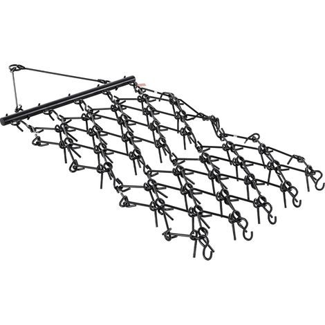 VEVOR Herse Trainee a Chaine 2250x1140 mm Niveleur deAllee avec 69 Dents Acerees, Nivellement de Paysage, Preparation de Terrain Gazon, Herse Remorquable pour Tracteur, VTT, UTV, Allee Gravier, Ferme