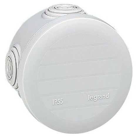 LEGRAND 092002 Runde Plexusdose mit 4 Konen IP55/IK07 Ø70x45mm für Kabel und Rohre von Ø4-20mm aus thermoplastischem Farb