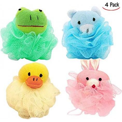 Éponges douche fleurs 4 pièces accessoire bain pour femmes enfants (1/4)