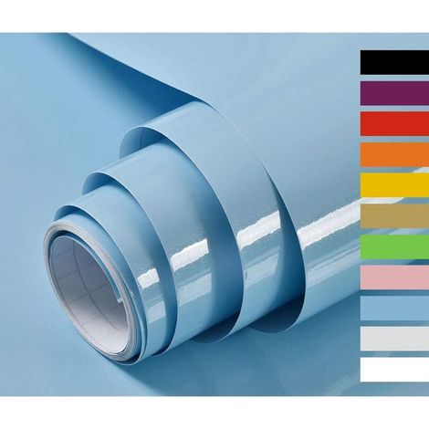 Papier autocollant pour meubles de cuisine, portes, stickers muraux, stickers vinyle pour meubles, bleu pailleté, 40 x 300 cm (1/5)