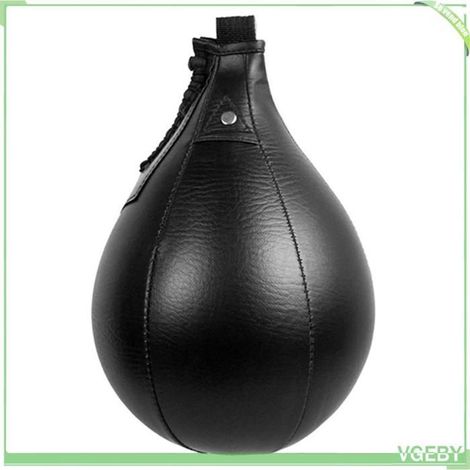 Balle de vitesse de boxe - FAFEICY - 18 cm 200 g - Cuir PU - Gonflable avec pompe - Coutures renforcées (1/5)