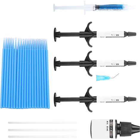 Kit de collage dentaire orthodontique : adhésif photopolymérisable, kit d'outils, grand ensemble (1/5)