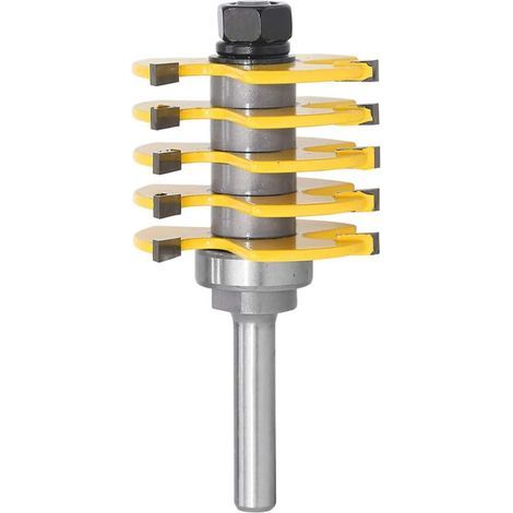 Fresa profesional para uniones de dedos con vástago de 8 mm - 5 hojas ajustables, 3 ranuras para cortar madera con un diámetro de corte de 46 mm para herramientas de carpintería (1/5)