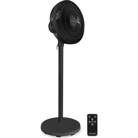 Vonroc – Ventilateur sur pied réglable 3 hauteurs 56-110 cm – 3 vitesses – télécommande incluse – oscillation pour air uniforme (1/5)