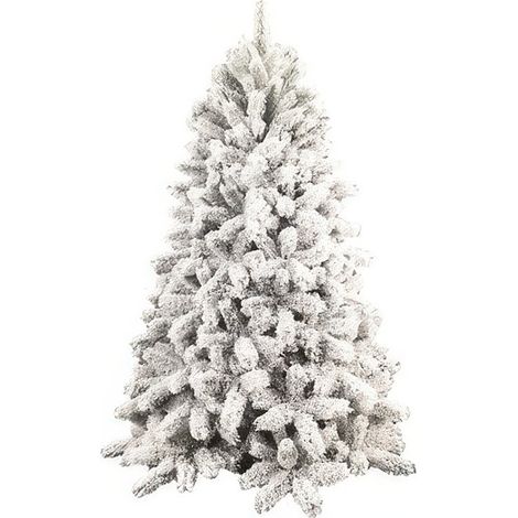 Albero di Natale Artificiale Innevato 180 cm 1255 Rami Diam. 116 cm in PVC ad Aghi Duri Apertura a Ombrello Picea