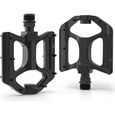 Paire de pédales de VTT en alliage d'aluminium avec éclairage, antidérapantes, à roulements DU, larges et plates, pour VTT de course. (1/5)