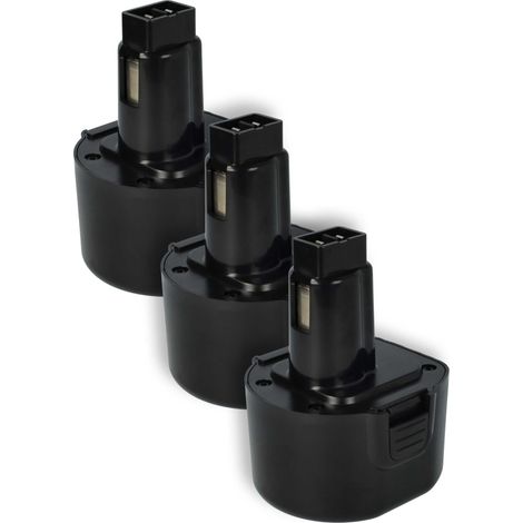vhbw 3x Batteries remplacement pour Black & Decker A9242, A9265, A9272, A9274, A9251, FSB96, PS120, PS120A pour outil électrique (1500 mAh, NiMH, 9,6 V)