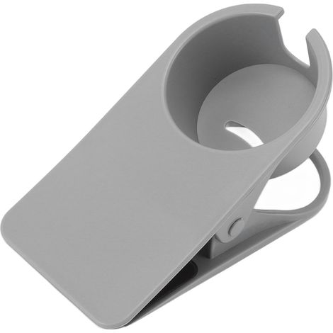 étagère rangement-Clip à tasse pour bureau - Support de fixation latérale gris pour mug, verre, boisson - Matière plastique (1/4)