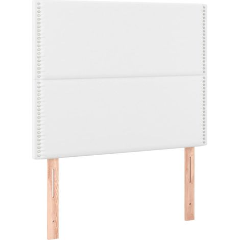 Maison Exclusive - Cabecero de cama blanco 100x5x118/128 cm piel