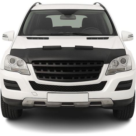 Protège Capot compatible avec Mercedes Classe Ml W164 2005 à 2011, Bra de Capot Protection, Noir