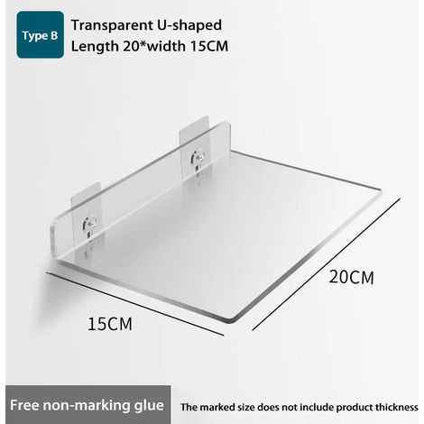 (WGYKLZWJMDKB20x15CM) Étagère de rangement auto-adhésive murale, amovible, pour salle de bain, douche, cuisine, dressing, accessoires de salle de bain (1/5)
