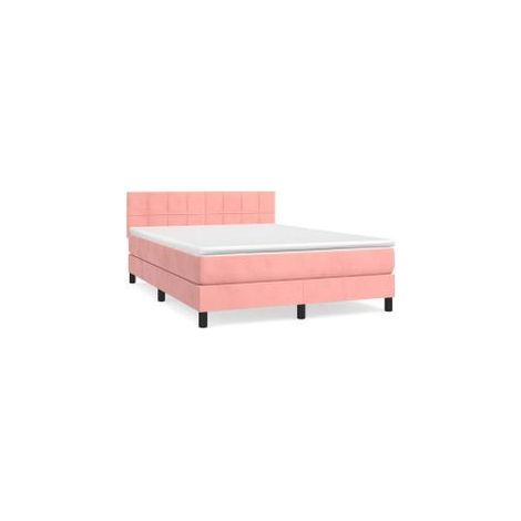 Sommier à lattes de lit avec matelas Rose 140x200 Velours (1/5)