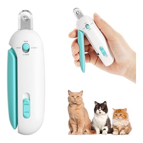 Cat Claw Cutter 3 Sizes with Integrated File Adjustable Hole 3 Sizes, Anti-Splash Guard, Built-in File, Claw Cutter for Kittens and Adult Cats (1/5)