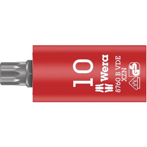 Wera Zyklop Bitnuss, isoliert, mit 3/8"-Antrieb, für Innenvielzahn-Schrauben, M 10 x 59 mm - 05004941001