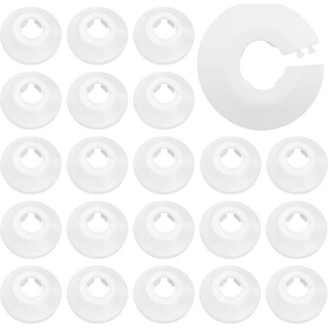 Rosace Radiateur 30pcs Rosace Radiateur Plastique 16 mm Cache Radiateur Blanc pour Diamètre de Tuyau, Tuyau Mural et Décoration (1/5)