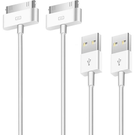 Câble de charge rapide 2X compatible avec les anciens iPhone et iPad, câble USB 30 broches, blanc (1/5)