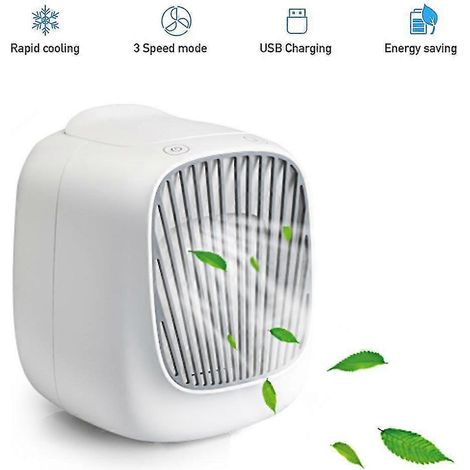 Ventilateur 3 en 1 créatif, compact et portable, avec fonction climatisation et refroidissement par eau, pour la maison, le bureau ou la table. Utilisation : USB, bureau ou maison. (1/5)