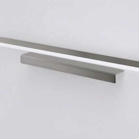 Poignée rectangle zamac - Hauteur : 16 mm - Entraxe : 96 mm - Décor : Nickelé satiné - Longueur : 200 mm - Largeur : 26 mm - Matériau : Zamac - CONFALONIERI (1/2)