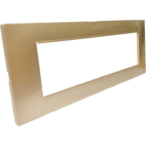 Placchetta per interruttore in metallo a 7 oro satinato cassetta 507 compatibile con vimar plana supporto cover (1/2)