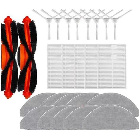 Fit avec Xiaomi S20/E10 / E12 E10C – Mijia 3C Plus / 3C Pro / C103 Main Roller Side Brosse Filtre Serpillière Cloth (1/5)