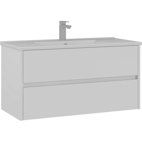 Waschtischunterschrank "Side 100 v3" – 100 x 45 x 52 cm – Mattweiß (1/3)