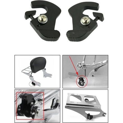 HONORNIC - 1PCS Kit de clips de verrouillage à dégagement rapide pour porte-bagages à montage amovible, adapté pour Harley (1/5)