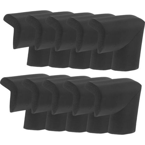 Protections d'angle - Lot de 12 - Coins anti-collision - Protection d'angles pour tables - Caoutchouc - Protection d'angles Meubles - 55 x 35 x 12 mm - Zwart (1/5)