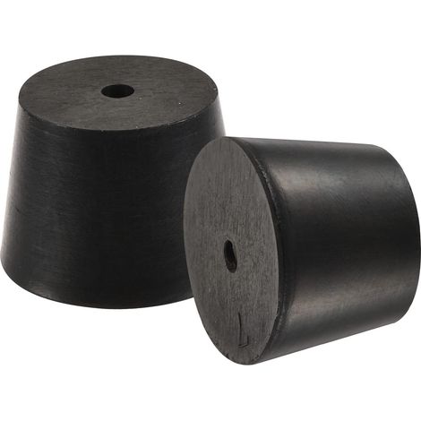 Caoutchouc Conique Bouchon 10mm à 37mm avec Trou Noir pour Bouchons, Liège, Bouchon d'égout, Bouchon tuyau d'eau, Bouchons pour instruments expérimentaux 10 Pièces (1/5)