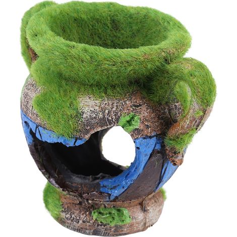 Vase en résine imitation cachette pour aquarium, ornement décoratif (1/5)