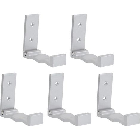 Lot de 6 crochets muraux pliables en aluminium avec adhésif (1/5)