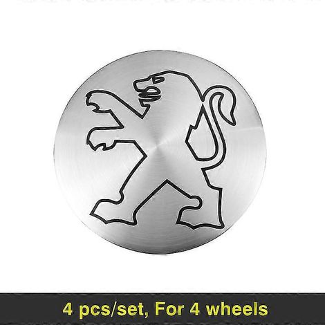 Lot de 4 autocollants métalliques pour enjoliveurs de roue de voiture Peugeot 206, 307, 308, 3008, 207, 208, 407, 508, 2008, 5008, 107, 106, 205, 4008, 301, argent. (1/5)