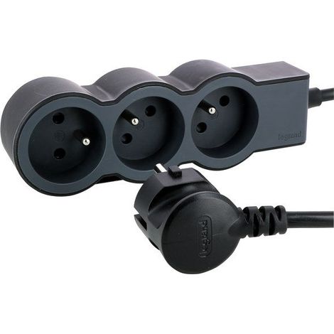 Legrand FB 3X2P T Mehrfachstecker schwarz 3 Steckdosen 1,5 m (1/2)