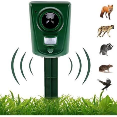 Répulsif à ultrasons pour chats – Fonctionne sur piles – Étanche – Détecteur de mouvement pour une utilisation extérieure, convient pour le jardin, la cour, les champs, la ferme, les chiens, les oisea (1/4)
