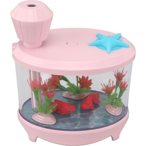 Humidificateur miniature pour aquarium, à ultrasons, USB, silencieux, pour huiles essentielles et aromathérapie. Idéal pour voiture, chambre ou bureau (rose). (1/5)