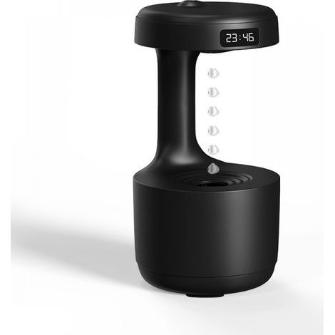 （black）800ml Top Fill Air Humidifier, Cool Mist, Warm Mist Humidifier with Time Indicator, Anti-Gravity Water Droplet Return, Humidifier for Bedroom, Kids Room (1/5)