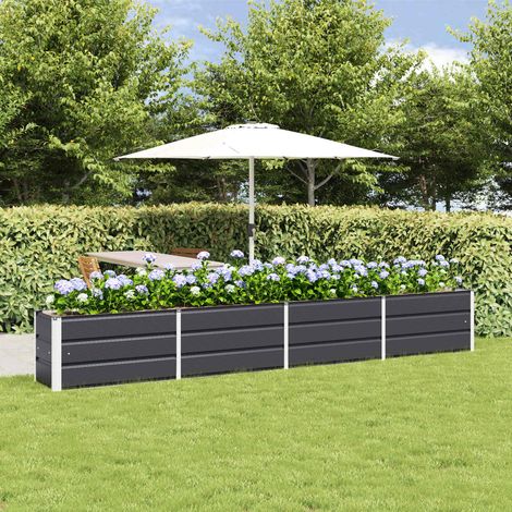 vidaXL Fioriera Antracite 320 x 40 x 45 cm Acciaio