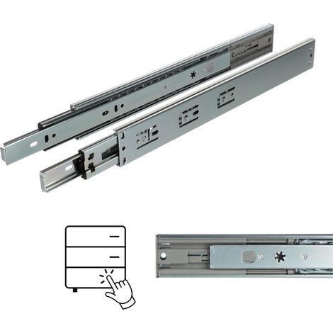 Guide à billes à ouverture par poussée H45, extension totale 350 mm, 35 kg, Riex NB51 (1/5)