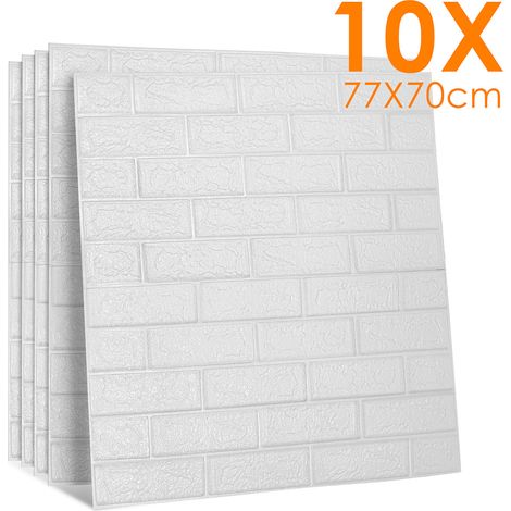 3D Tapete Wandtattoos Wandverkleidung 10 tlg Selbstklebend - 77x70cm Steinoptik Ziegel Tapete Moderne Wasserdicht Wandaufkleber für Wohnzimmer. Schlafzimmer