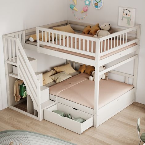 Letto a castello con contenitore in legno 140x200 OKMYHOME (1/5)