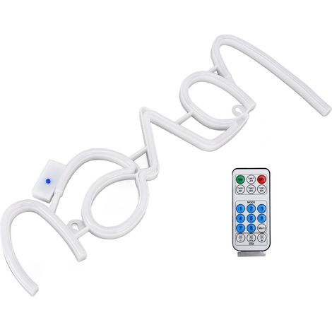 LOVEU Néon LED 18 touches, 8 modes, minuterie, télécommande, USB, décoration intérieure, 300 lm, lumière blanche + bleue (1/5)